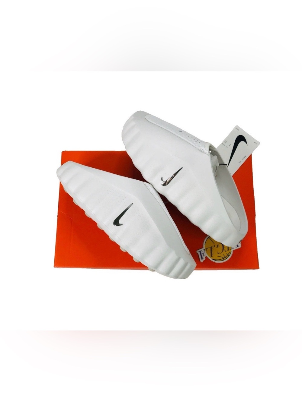 Size 9 - Nike Mind 001 Summit White Slides Sneakers Womens Swoosh HQ4309-101